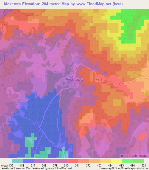 Alekhtora,Cyprus Elevation Map