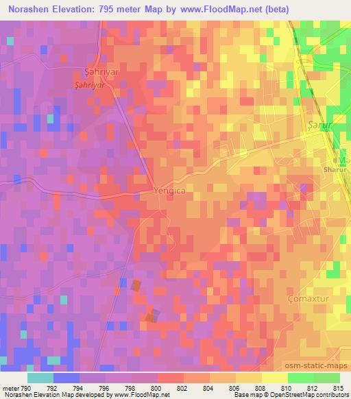 Norashen,Azerbaijan Elevation Map