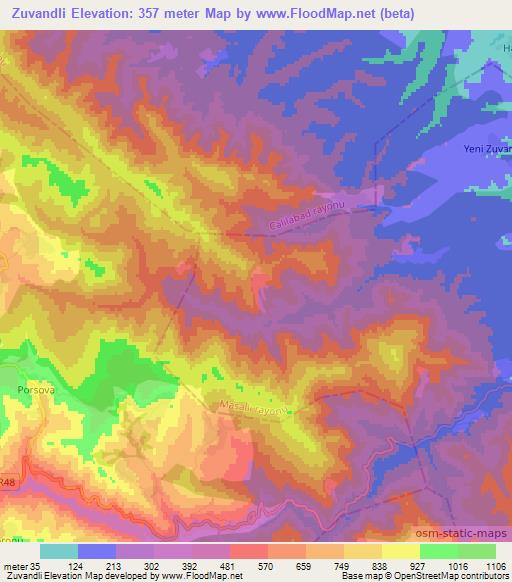 Zuvandli,Azerbaijan Elevation Map