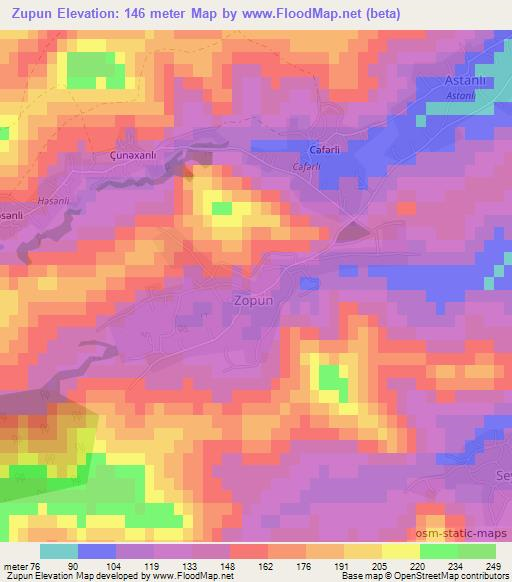 Zupun,Azerbaijan Elevation Map