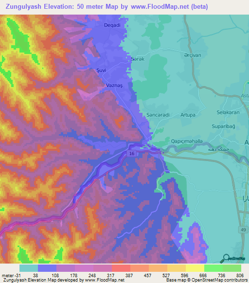 Zungulyash,Azerbaijan Elevation Map