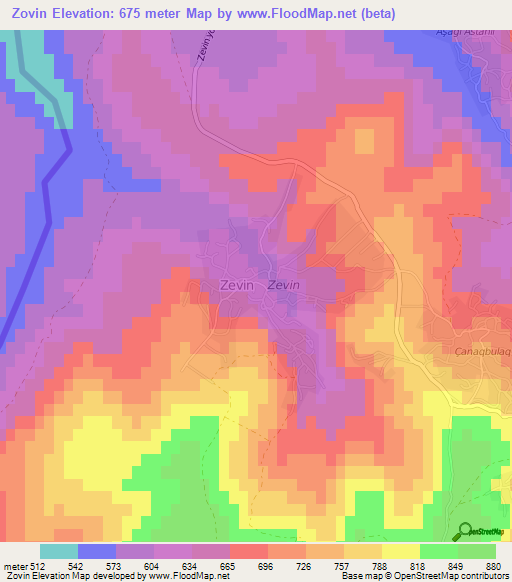 Zovin,Azerbaijan Elevation Map