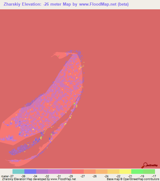 Zharskiy,Azerbaijan Elevation Map