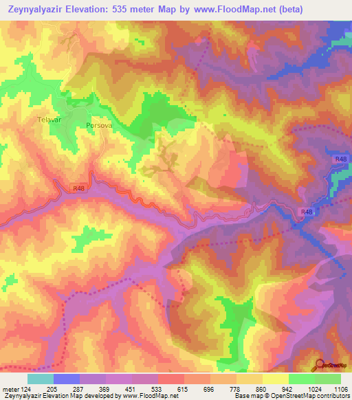 Zeynyalyazir,Azerbaijan Elevation Map