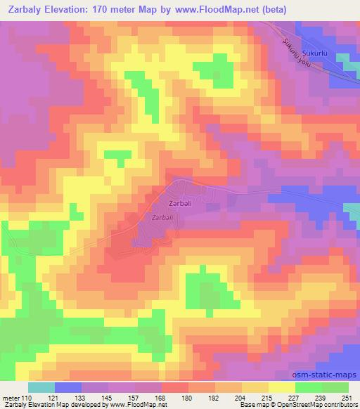 Zarbaly,Azerbaijan Elevation Map