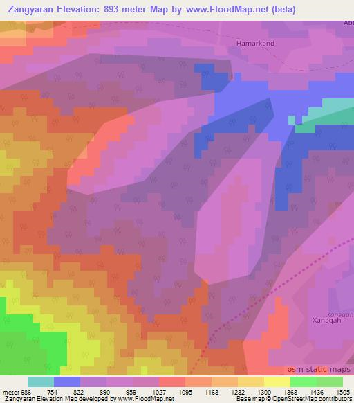Zangyaran,Azerbaijan Elevation Map