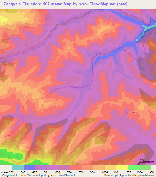 Zangyala,Azerbaijan Elevation Map