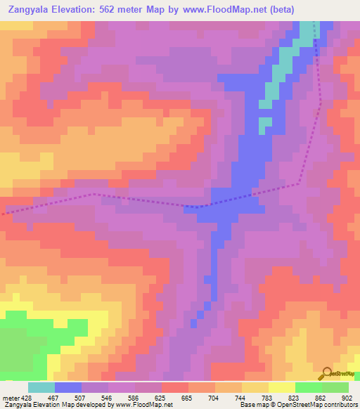 Zangyala,Azerbaijan Elevation Map