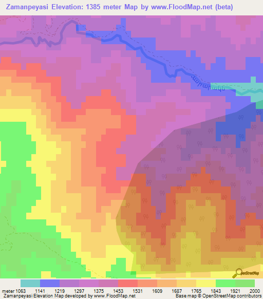 Zamanpeyasi,Azerbaijan Elevation Map
