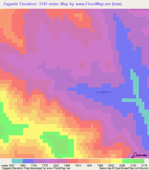 Zagaalti,Azerbaijan Elevation Map