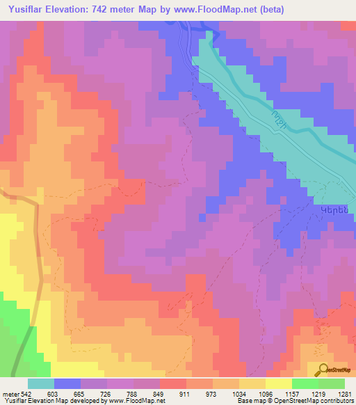 Yusiflar,Azerbaijan Elevation Map