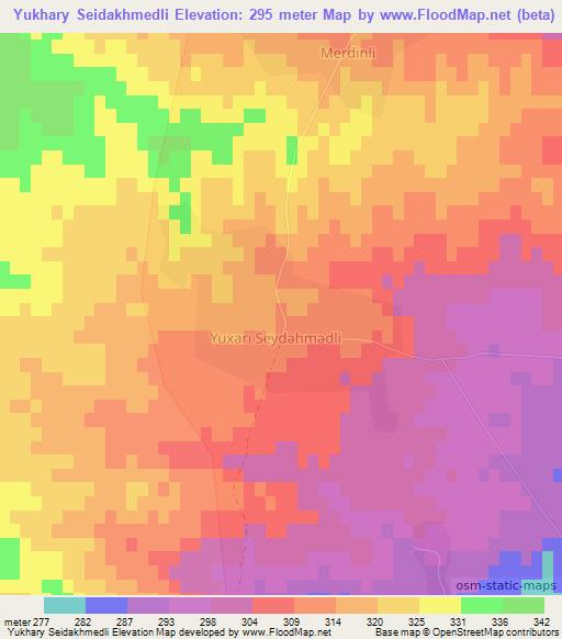 Yukhary Seidakhmedli,Azerbaijan Elevation Map