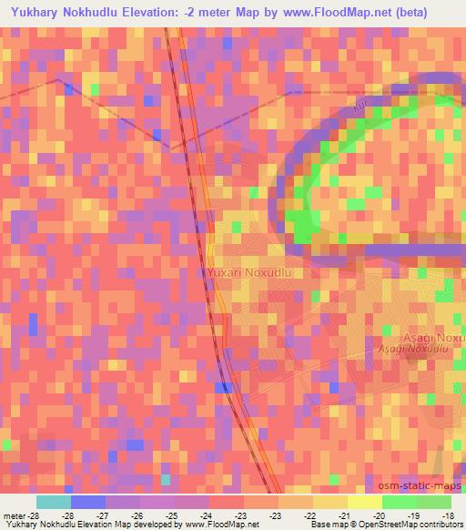Yukhary Nokhudlu,Azerbaijan Elevation Map