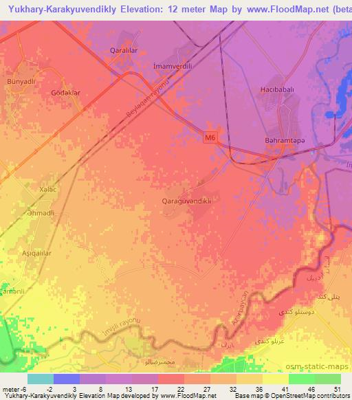 Yukhary-Karakyuvendikly,Azerbaijan Elevation Map