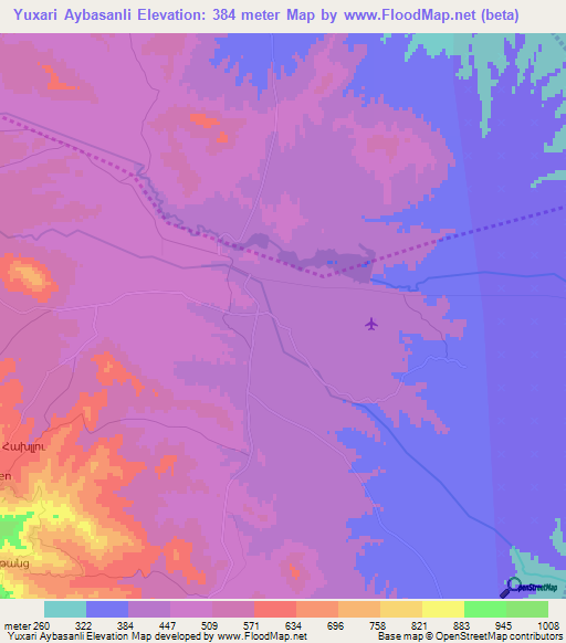 Yuxari Aybasanli,Azerbaijan Elevation Map