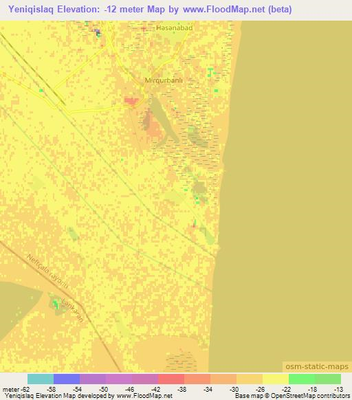 Yeniqislaq,Azerbaijan Elevation Map