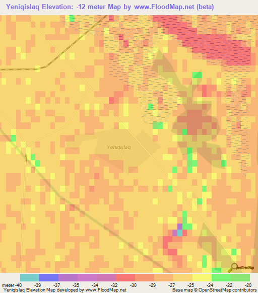 Yeniqislaq,Azerbaijan Elevation Map