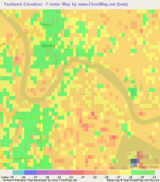 Yenikend,Azerbaijan Elevation Map