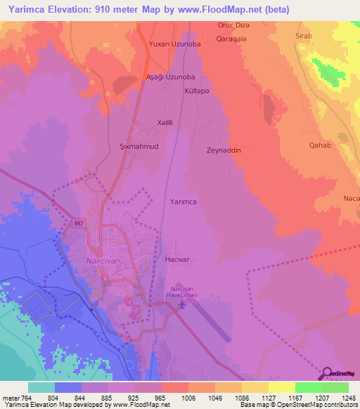 Yarimca,Azerbaijan Elevation Map