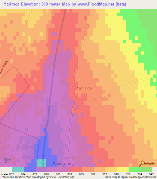 Yarimca,Azerbaijan Elevation Map