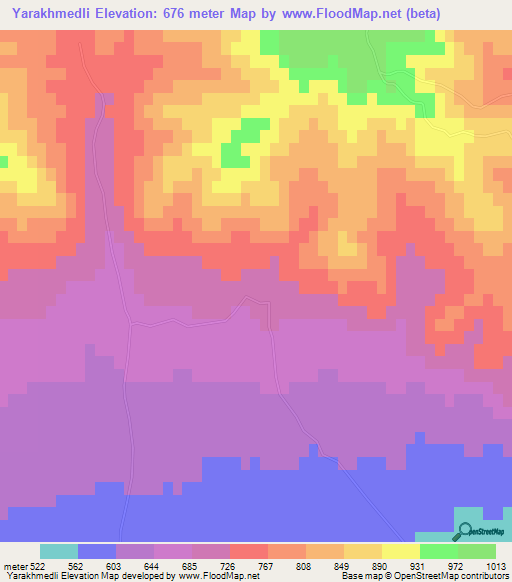 Yarakhmedli,Azerbaijan Elevation Map