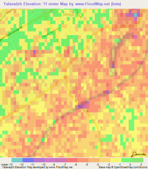 Yalavadzh,Azerbaijan Elevation Map