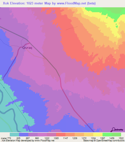 Xok,Azerbaijan Elevation Map