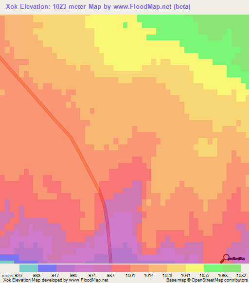 Xok,Azerbaijan Elevation Map