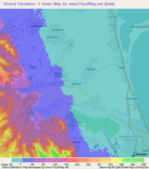 Viravul,Azerbaijan Elevation Map