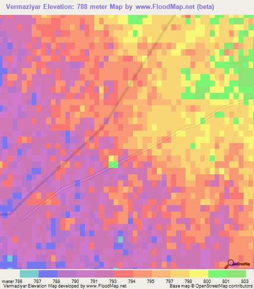 Vermaziyar,Azerbaijan Elevation Map