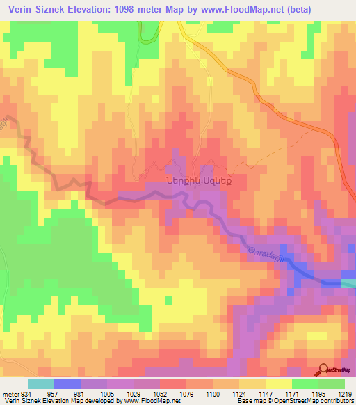 Verin Siznek,Azerbaijan Elevation Map