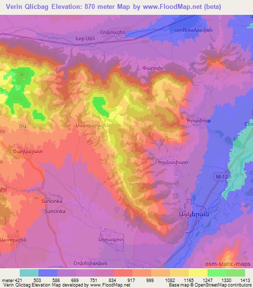 Verin Qlicbag,Azerbaijan Elevation Map