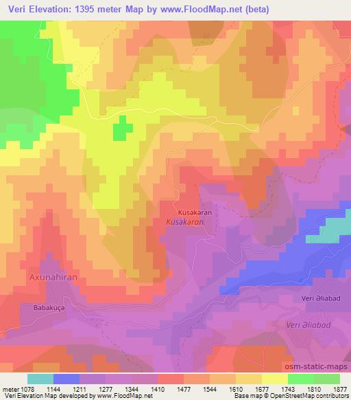 Veri,Azerbaijan Elevation Map