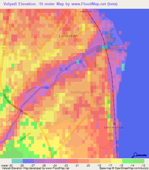 Velyadi,Azerbaijan Elevation Map