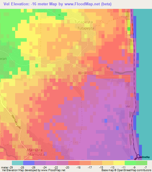 Vel,Azerbaijan Elevation Map