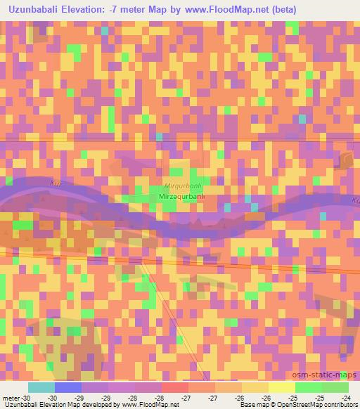 Uzunbabali,Azerbaijan Elevation Map