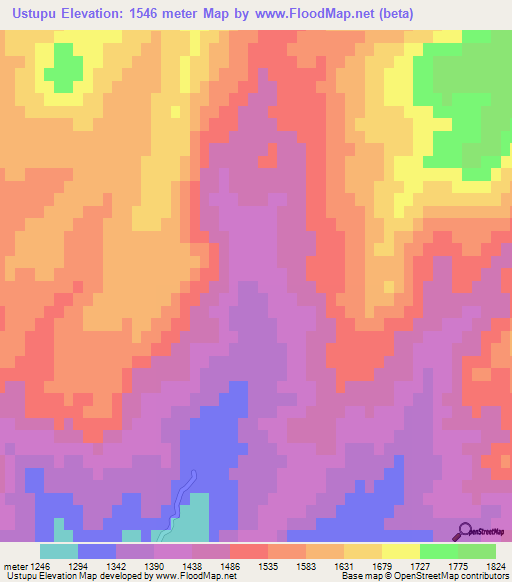 Ustupu,Azerbaijan Elevation Map