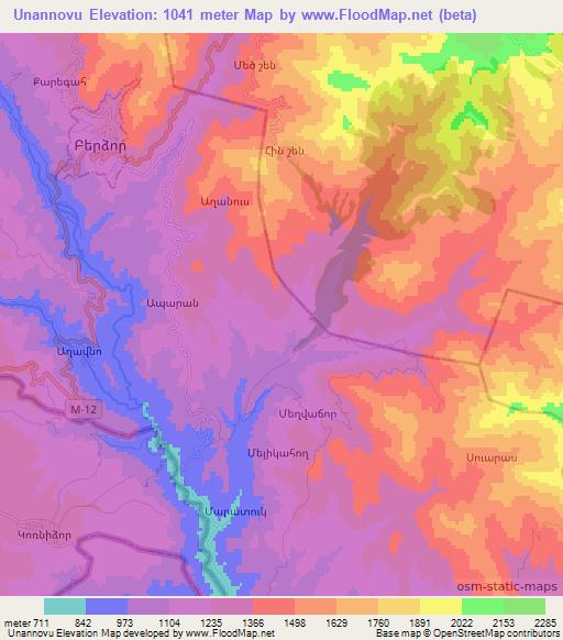 Unannovu,Azerbaijan Elevation Map