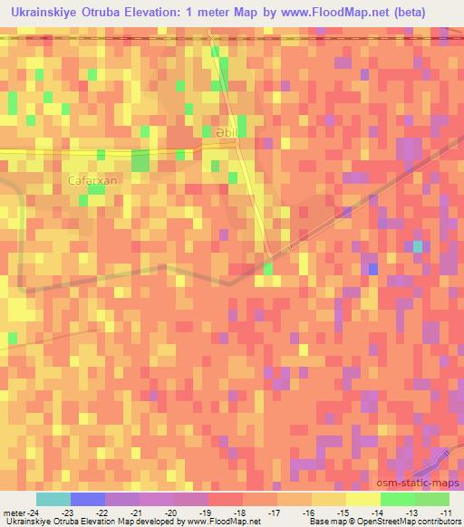 Ukrainskiye Otruba,Azerbaijan Elevation Map
