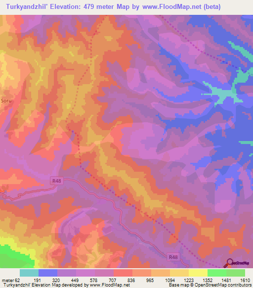 Turkyandzhil',Azerbaijan Elevation Map