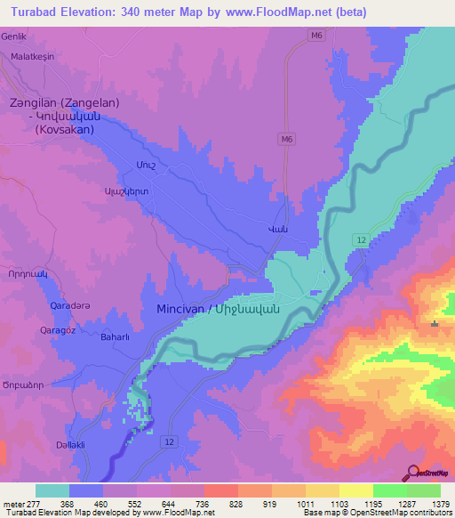 Turabad,Azerbaijan Elevation Map