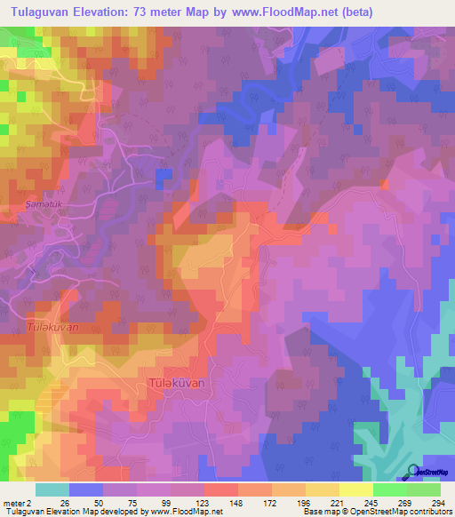 Tulaguvan,Azerbaijan Elevation Map
