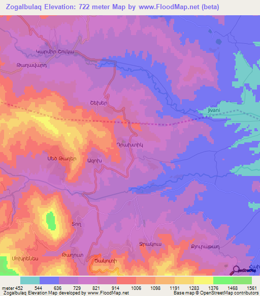 Zogalbulaq,Azerbaijan Elevation Map