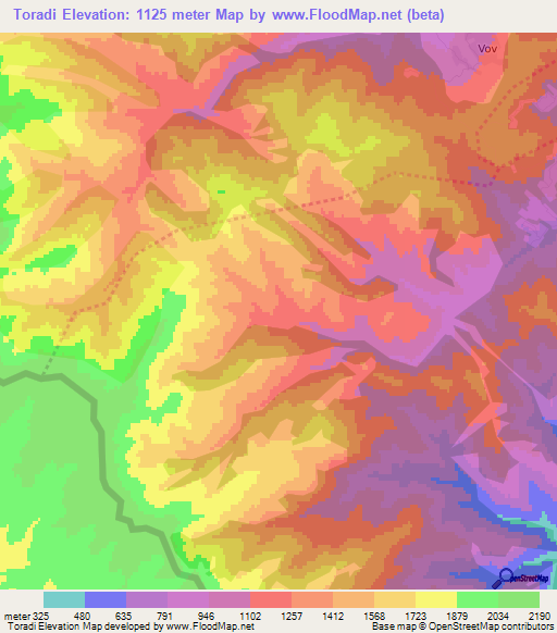 Toradi,Azerbaijan Elevation Map