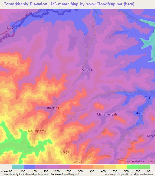 Tomarkhanly,Azerbaijan Elevation Map