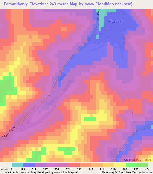 Tomarkhanly,Azerbaijan Elevation Map