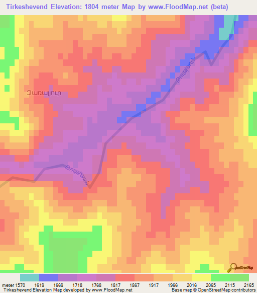 Tirkeshevend,Azerbaijan Elevation Map
