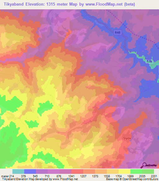 Tikyaband,Azerbaijan Elevation Map