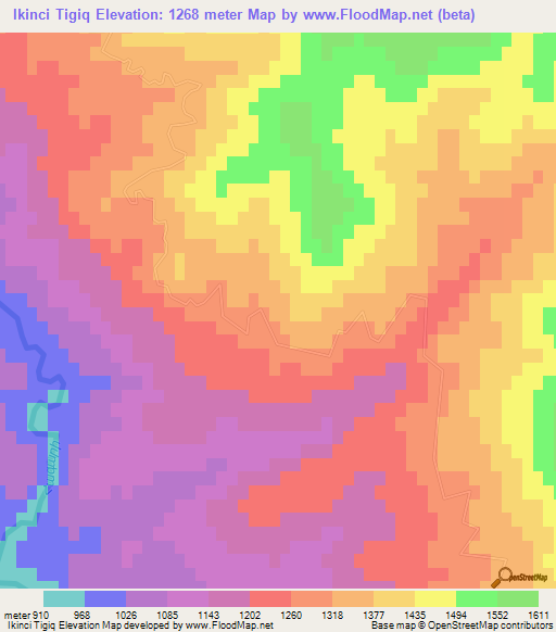 Ikinci Tigiq,Azerbaijan Elevation Map