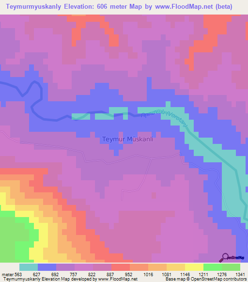 Teymurmyuskanly,Azerbaijan Elevation Map